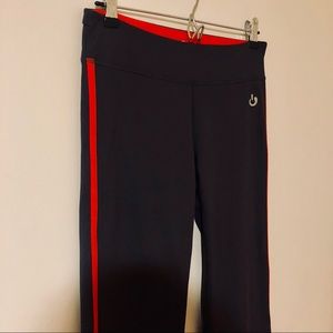 NEW Grey Workout Yoga Pants w/ Orange Stripe